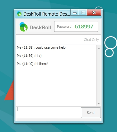 Deskroll Remote Desktop - IM Chat - Client Request