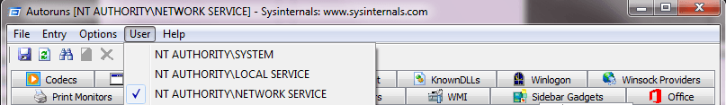 Autoruns Windows User Accounts