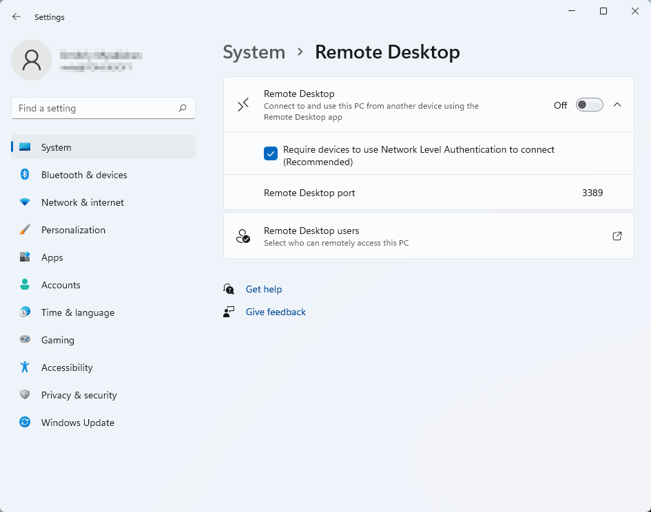 Enable Remote Desktop in Windows 11