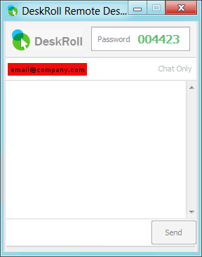 Deskroll Remote Desktop - Email Address is Displayed